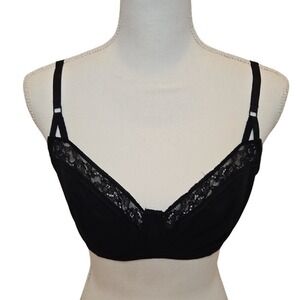 Calvin Klein Black Unlined Balconette Bra Lace Trim - 34DD